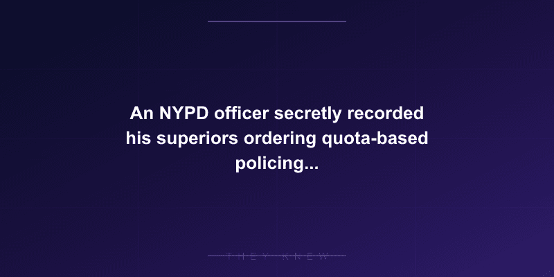 An NYPD officer secretly recorded his superiors ordering quota-based policing and crime stat manipulation — they committed him to a psych ward — documented evidence
