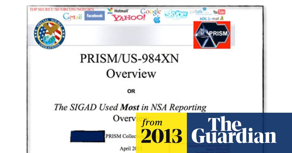 NSA's PRISM program gave backdoor access to Google, Facebook, Apple, and Microsoft servers