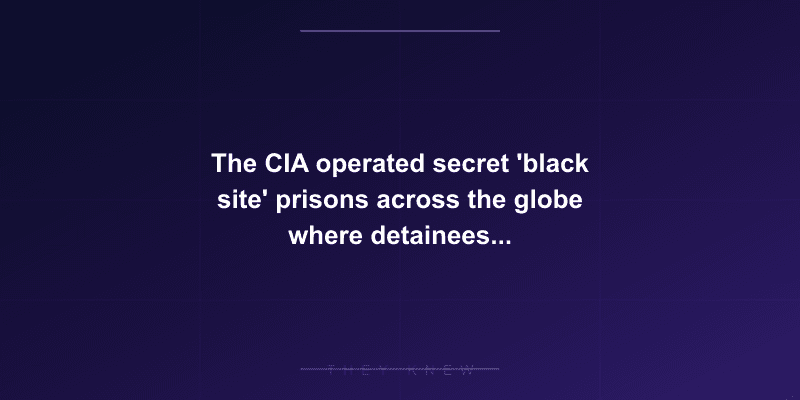 The CIA operated secret 'black site' prisons across the globe where detainees were tortured using techniques from its own MKUltra research — documented evidence