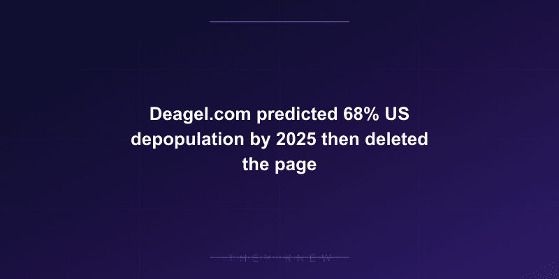 Deagel.com predicted 68% US depopulation by 2025 then deleted the page — documented evidence