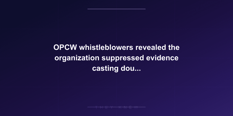 OPCW whistleblowers revealed the organization suppressed evidence casting doubt on the 2018 Douma chemical attack that triggered US missile strikes — documented evidence