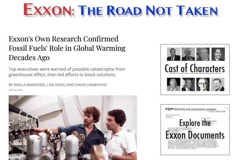 Exxon's own scientists confirmed fossil fuel-driven climate change in 1977 but the company funded denial for decades — documented evidence