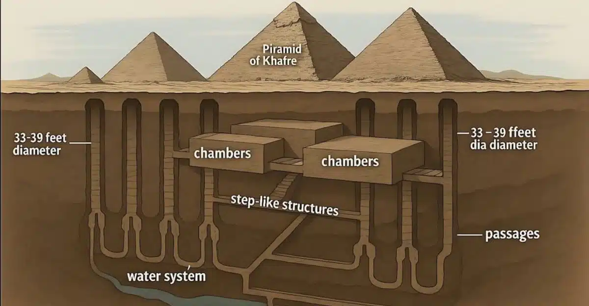 Underground chambers discovered beneath the Giza plateau — then access was restricted and findings suppressed — documented evidence