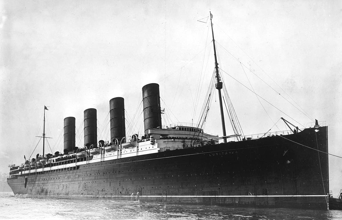 The RMS Lusitania was secretly carrying 173 tons of war munitions when Germany sank it, killing 1,198 — a fact both the US and UK denied for decades