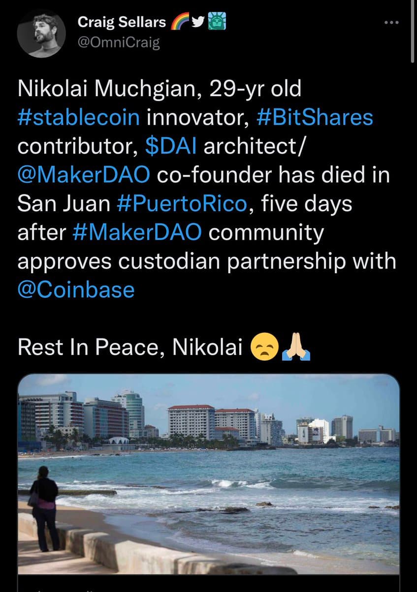 MakerDAO co-founder tweeted about a pedo elite trafficking ring — he drowned 4 hours later — documented evidence