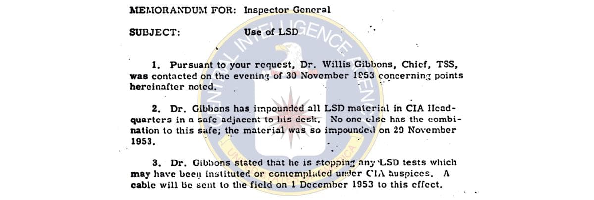 MKUltra: LSD at 44 universities, Black prisoners dosed 77 days straight, evidence destroyed