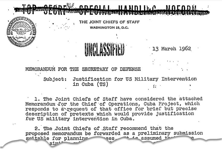 Declassified: Joint Chiefs planned bombing US cities to blame Cuba - JFK rejected — documented evidence