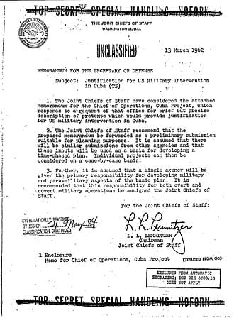Declassified: Joint Chiefs planned bombing US cities to blame Cuba - JFK rejected — documented evidence