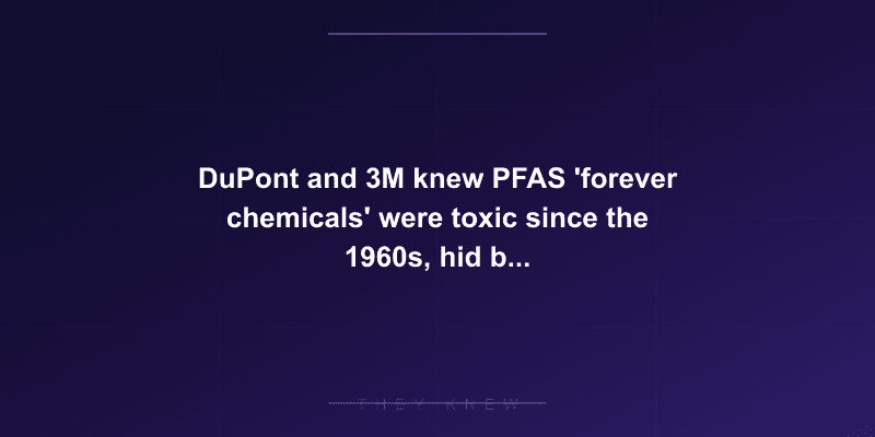DuPont and 3M knew PFAS 'forever chemicals' were toxic since the 1960s, hid birth defect data, and withheld research from the EPA for 20+ years — documented evidence