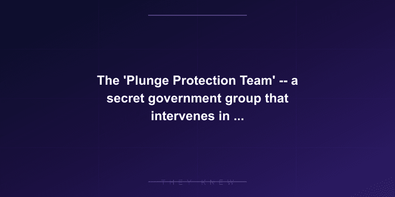 The 'Plunge Protection Team' -- a secret government group that intervenes in stock markets during crashes — documented evidence