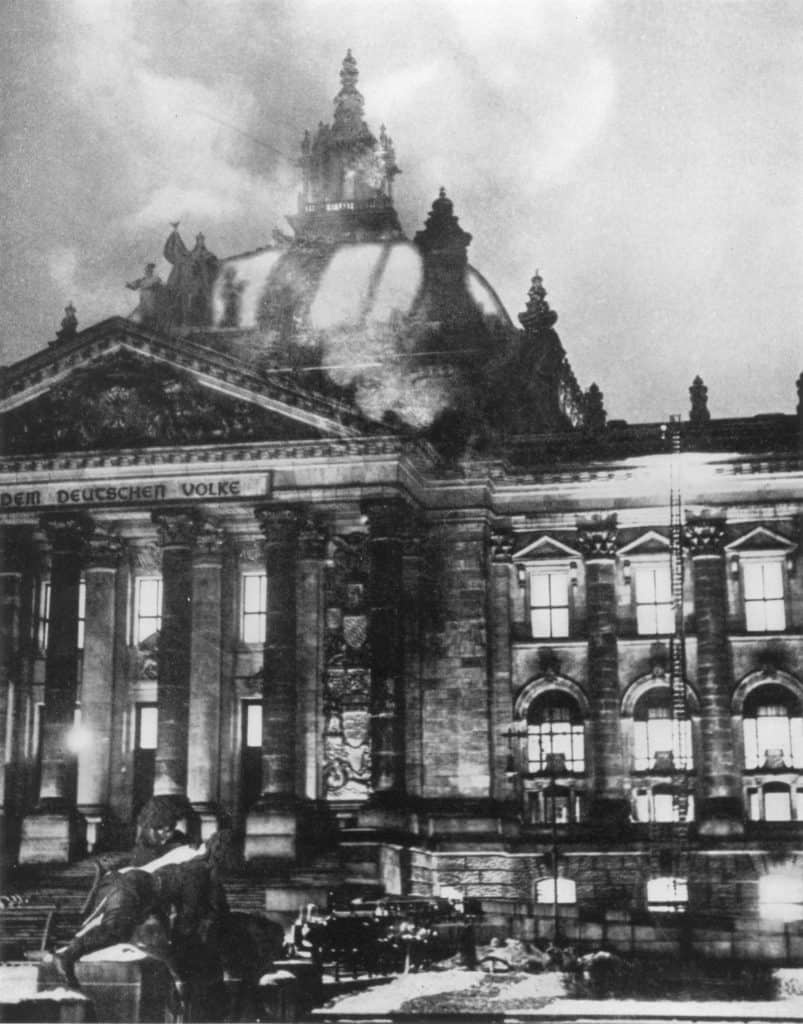 The Nazis exploited (and possibly orchestrated) the Reichstag fire to suspend civil liberties and seize total power