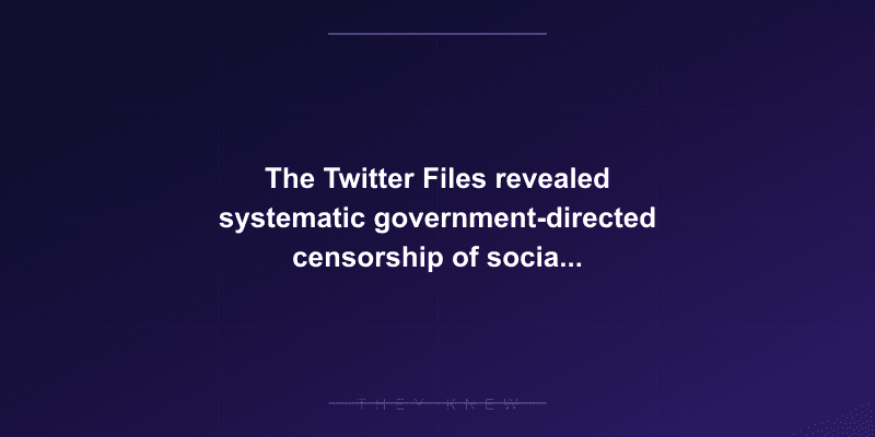 The Twitter Files revealed systematic government-directed censorship of social media — documented evidence