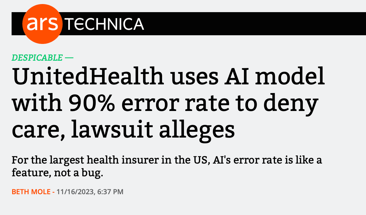 UnitedHealth's nH Predict AI wrongly denied 90% of appealed Medicare claims while overriding attending physicians