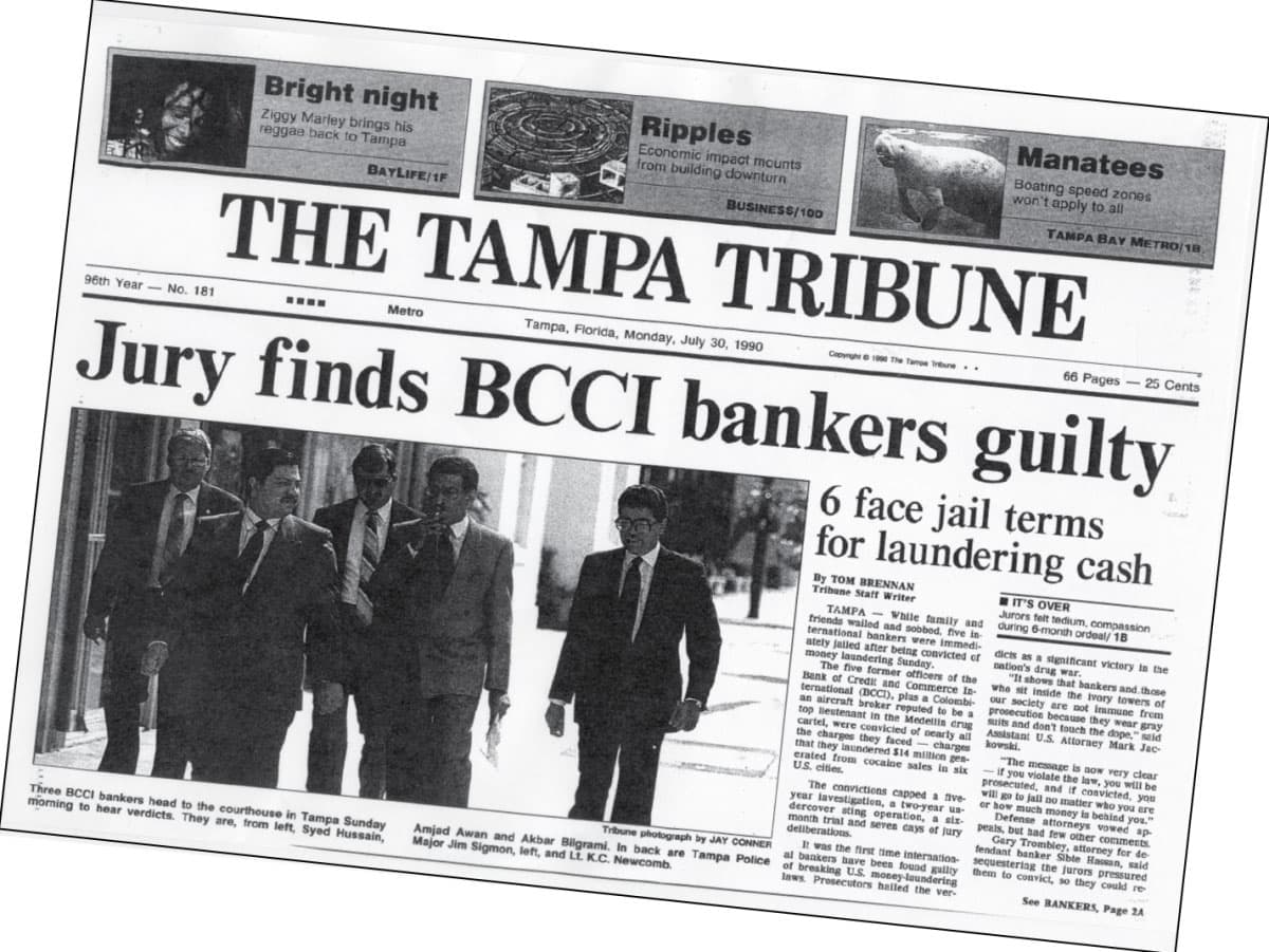 BCCI banking scandal involved CIA money laundering and drug trafficking — documented evidence