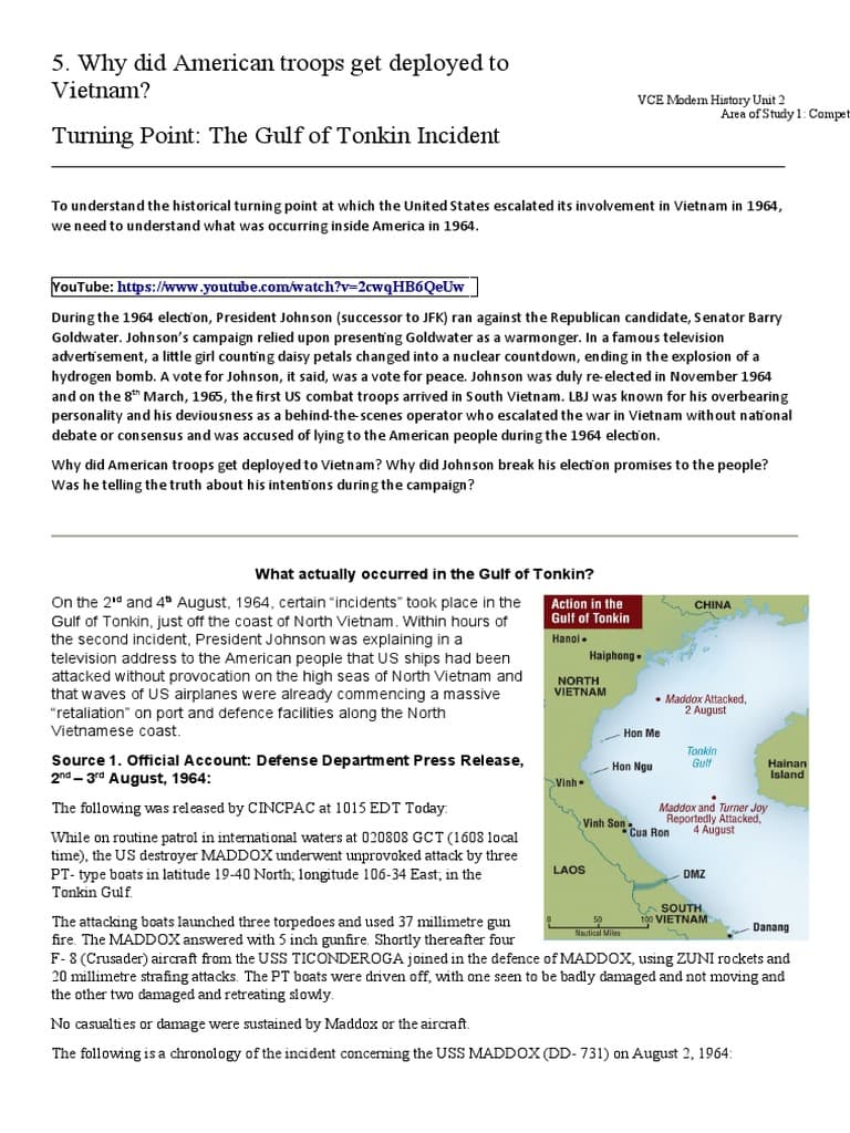 Gulf of Tonkin Incident Reports Were Deliberately Exaggerated to Justify Vietnam Escalation — documented evidence