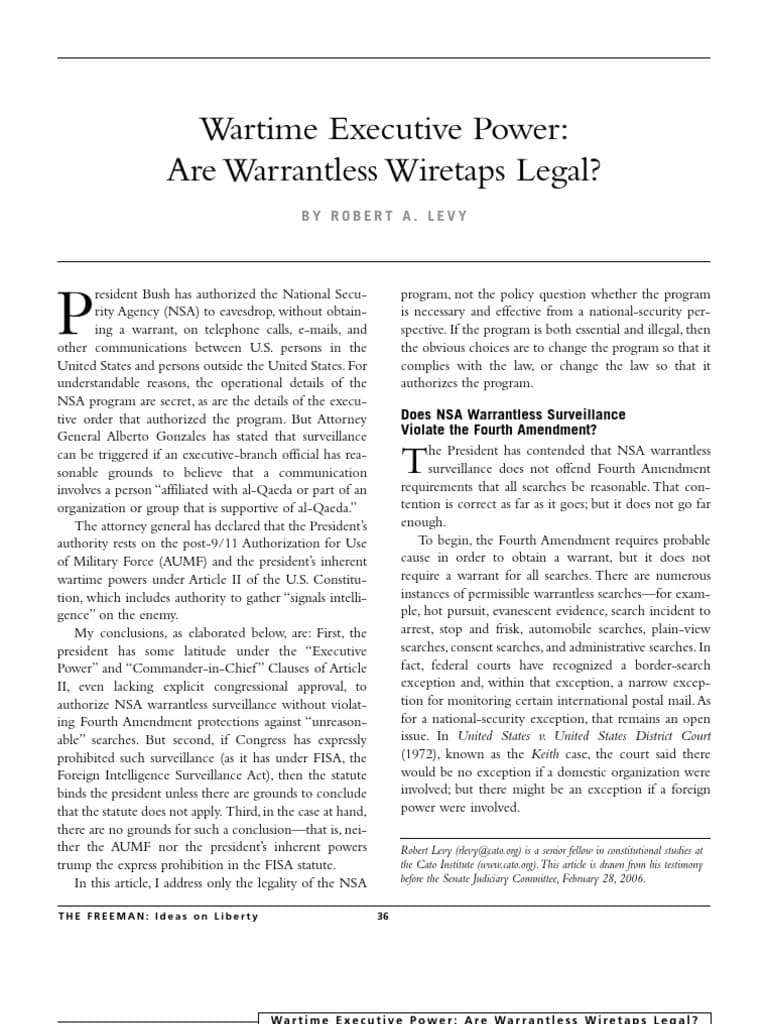 NSA's warrantless wiretapping program violated Fourth Amendment protections — documented evidence
