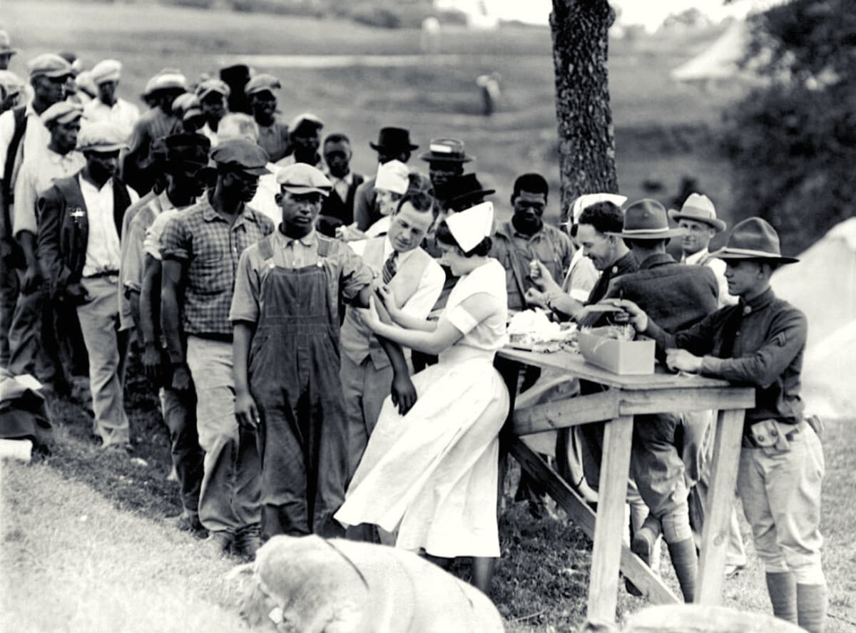 Tuskegee Syphilis Study deliberately withheld treatment from African American men — documented evidence
