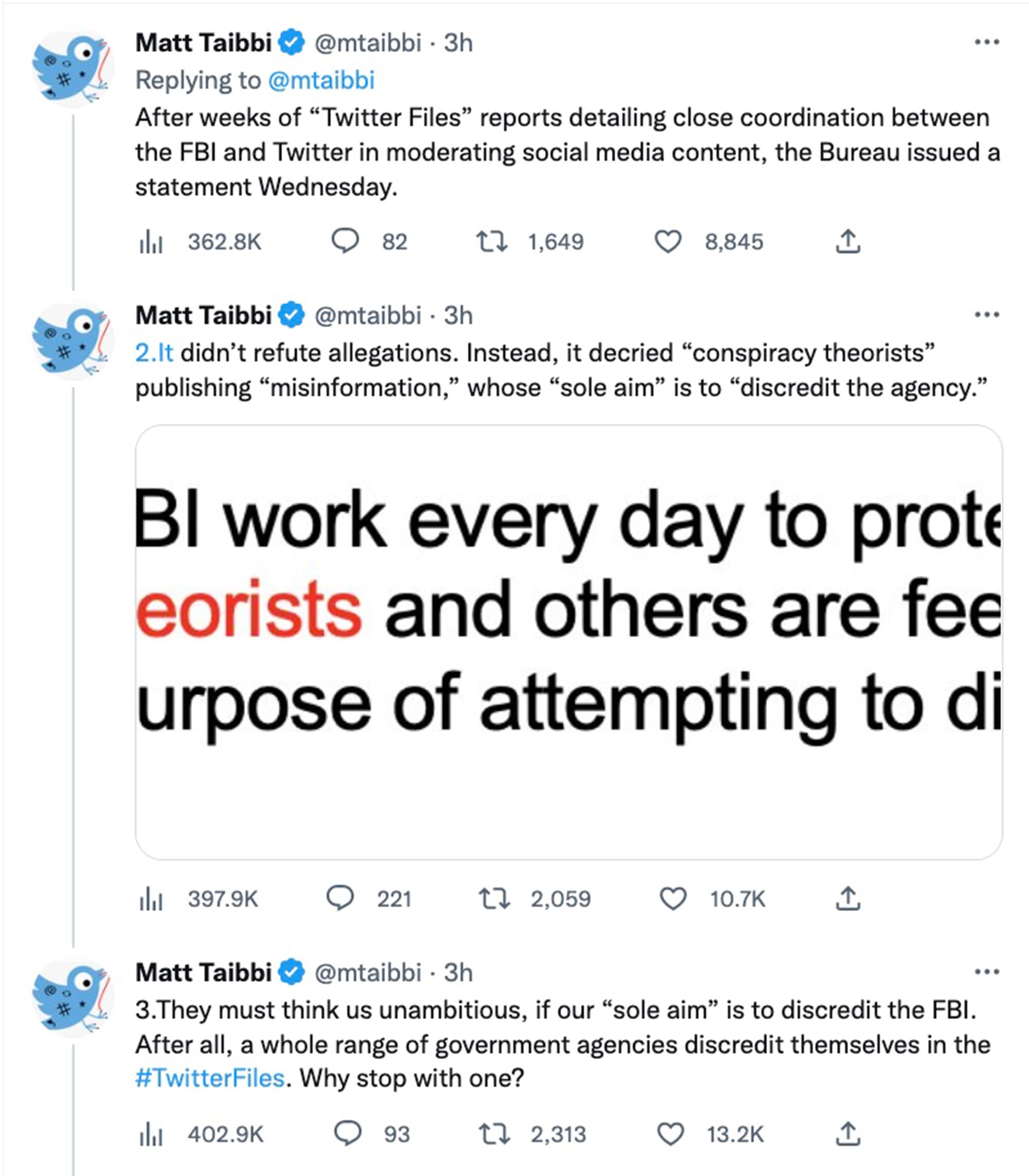 Twitter Files: FBI weekly emails flagging accounts, 'government-industry sync'